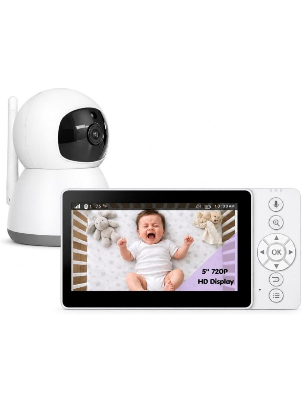 720P HD Video Baby Monitor with Camera & Audio - No WiFi, No App, Portable